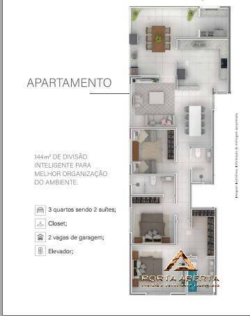 Apartamento à venda com 3 quartos, 144m² - Foto 3