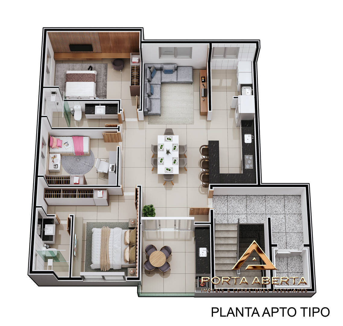 Apartamento à venda com 3 quartos, 105m² - Foto 3