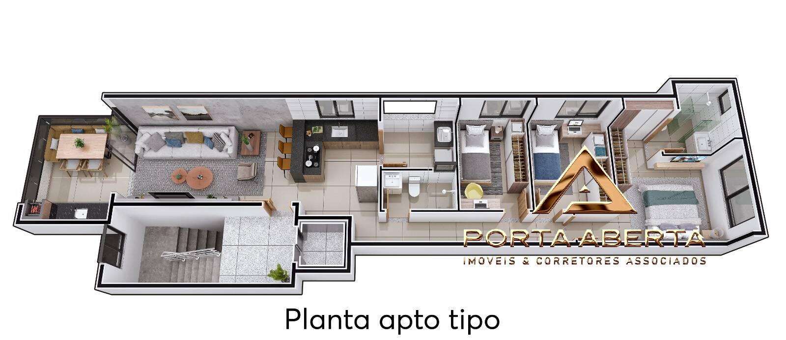 Apartamento à venda com 3 quartos, 100m² - Foto 3